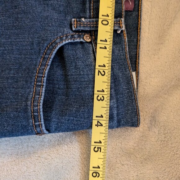 GLORIA VANDERBILT WOMEN'S BLUE JEANS 2 Amanda Pants Dark Mid Long Straight Leg - Picture 4 of 6